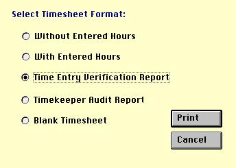 Timekeeping Reports Window